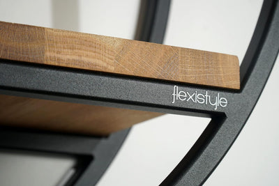 FLEXISTYLE Metall Wandregal 60 cm XXL, Schwarz, Europäische Oval geometrische Linie Design Wand Eich