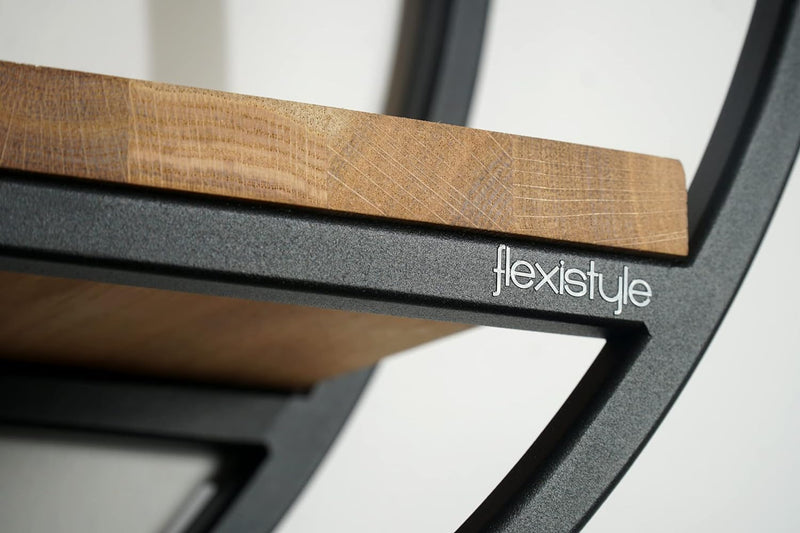 FLEXISTYLE Metall Wandregal 60 cm XXL, Schwarz, Europäische Oval geometrische Linie Design Wand Eich