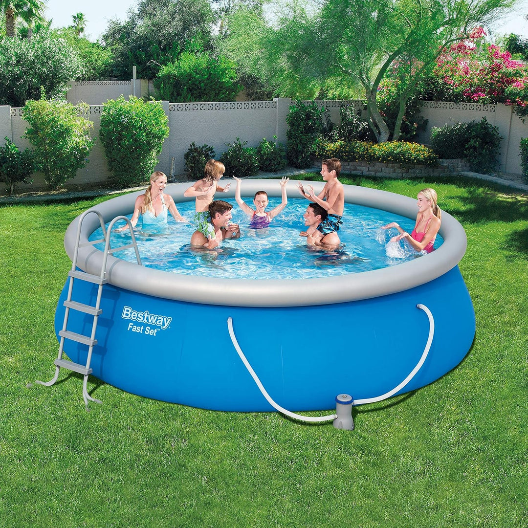 BESTWAY Fast Set Pool Set 457x122 cm, mit Filterpumpe und Zubehör 457 x 122 cm, 457 x 122 cm