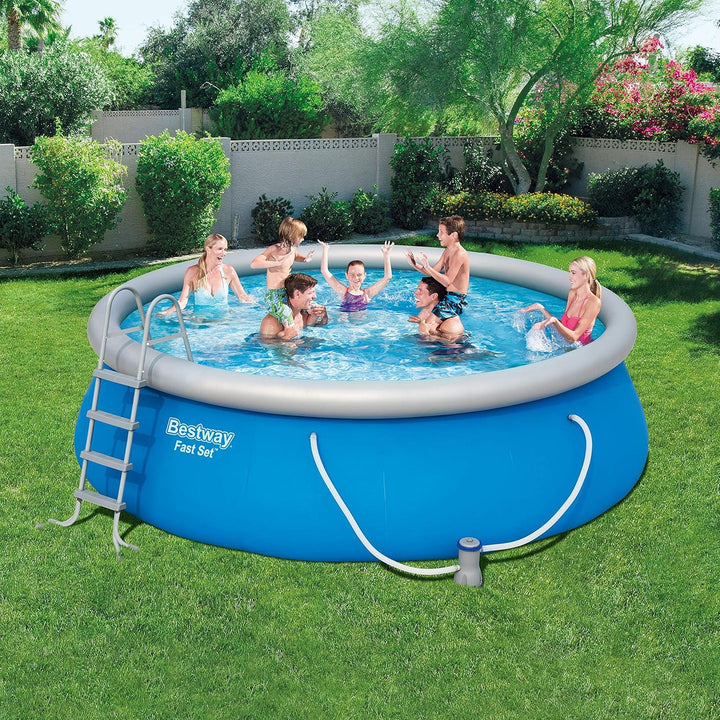BESTWAY Fast Set Pool Set 457x122 cm, mit Filterpumpe und Zubehör 457 x 122 cm, 457 x 122 cm