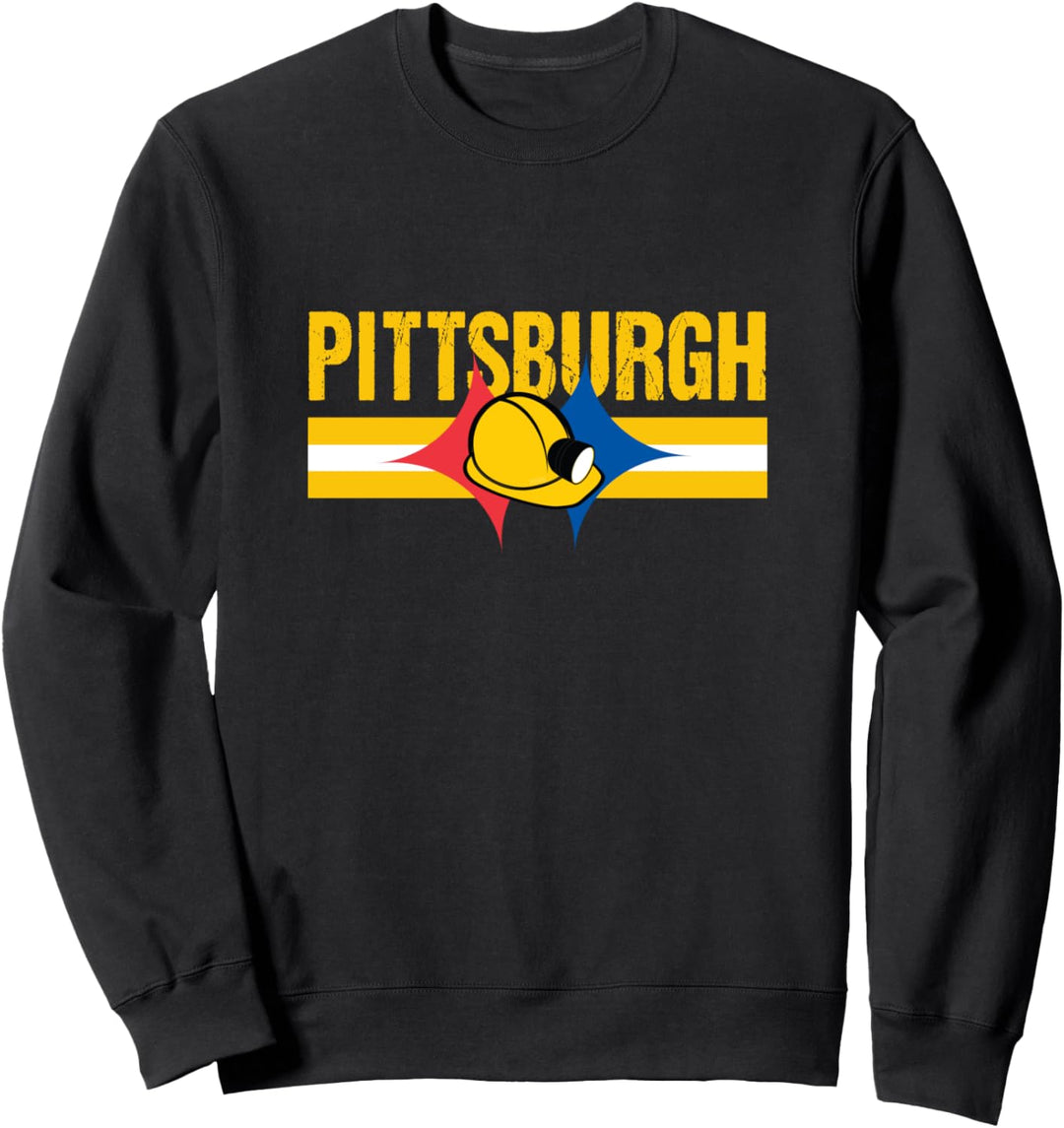 Original Pittsburgh Iron Steel Yellow Helm Cool Pro Miner Sweatshirt