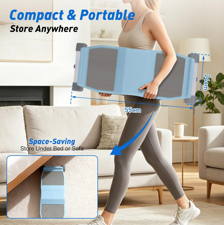 Mini Stepper mit Widerstandsbändern, Ski-Simulator Stepper für Zuhause, Geräuschlos und Rutschfest,