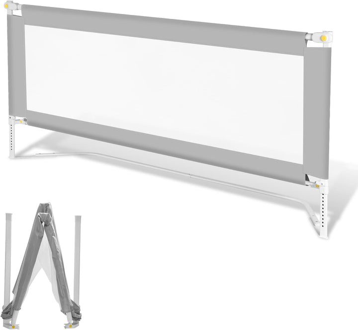 Ikodm Bettgitter Klappbar 200cm, Bettschutzgitter Höhenverstellbar von 68-95cm, Rausfallschutz Bett,