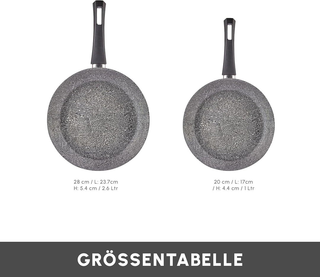 KARACA Gris Biogranit Pfannenset, 2-teilig - Perfekte Küchenbegleiter für müheloses Kochen