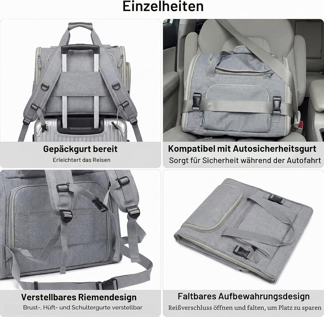 Atmungsaktiver Katzenrucksack, erweiterbarer &amp; Faltbarer Haustier-Reiserucksack, Transportrucksack f