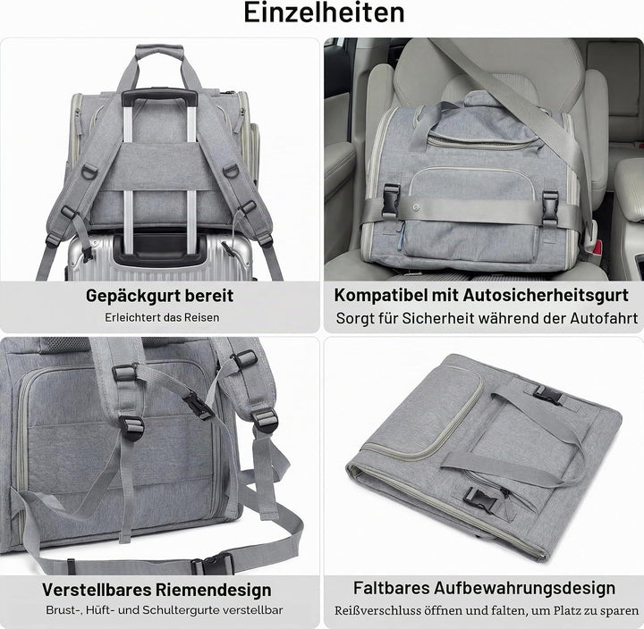 Atmungsaktiver Katzenrucksack, erweiterbarer &amp; Faltbarer Haustier-Reiserucksack, Transportrucksack f
