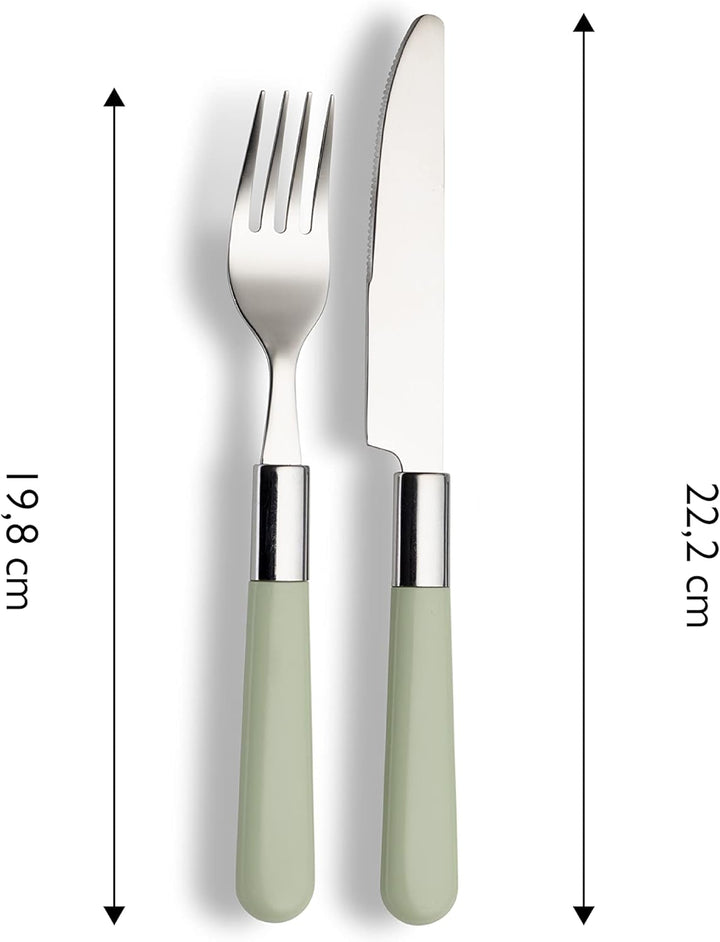 ECHTWERK Besteck Set “Bistro“, mit Kunststoffgriffen, Campingbesteck, Picknickbesteck, leichtes Reis
