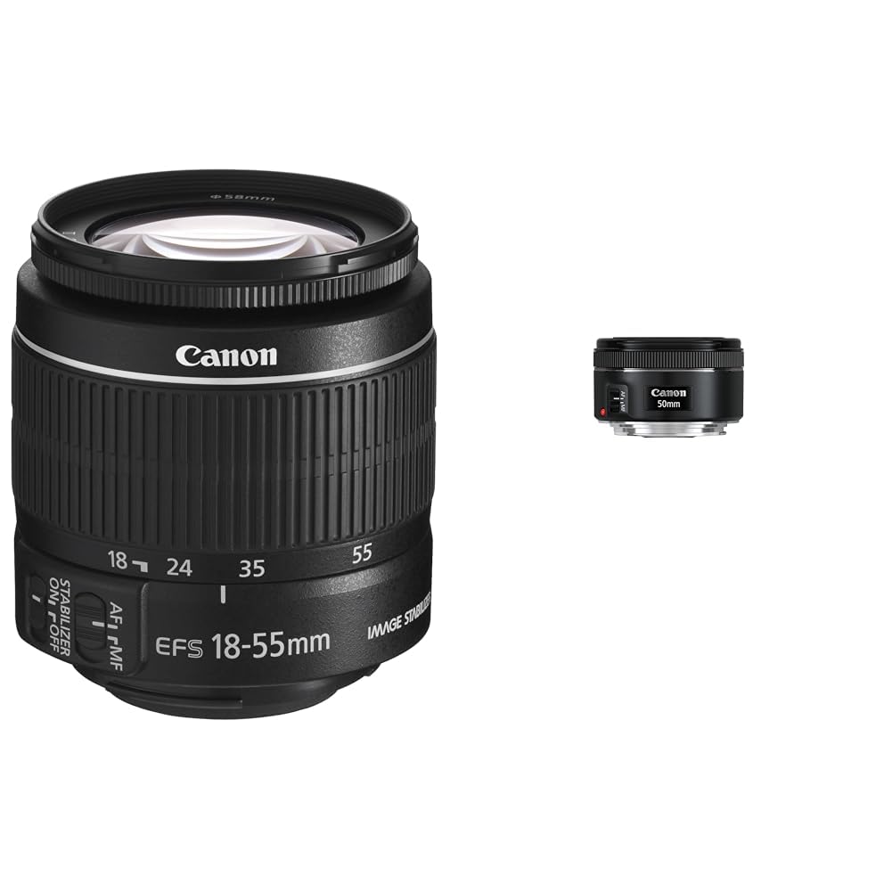 Canon EF-S 18-55mm F3.5-5.6 is II Universalzoom-Objektiv (58mm Filtergewinde) schwarz & EF 50mm F1.8