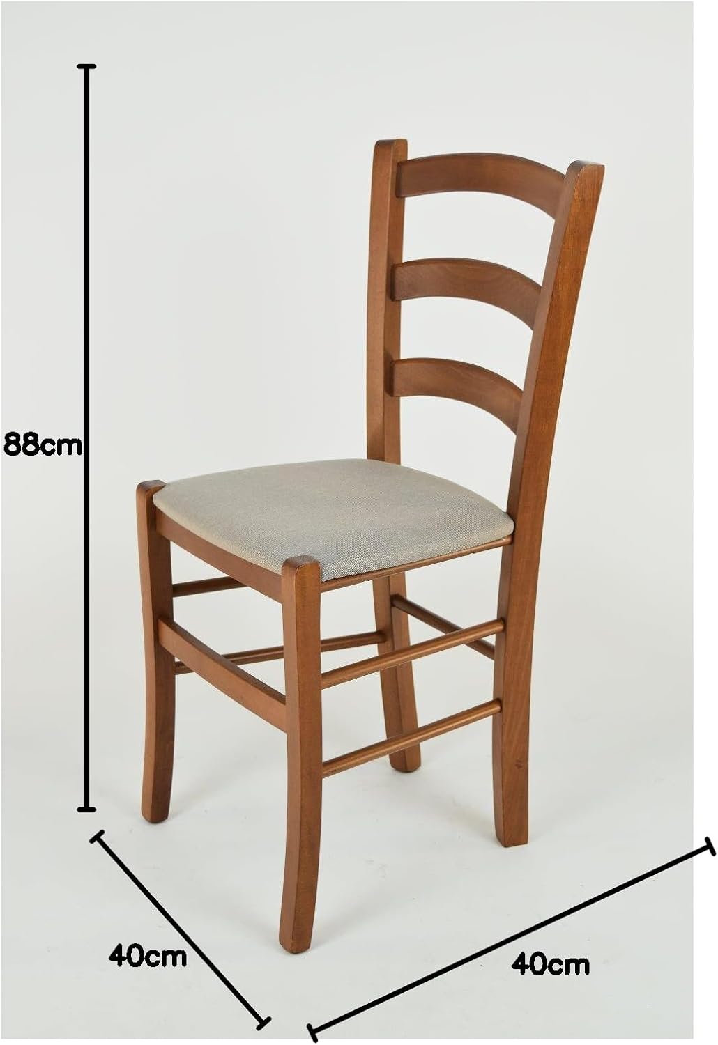 t m c s Tommychairs - Stuhl Venice für Küche und Esszimmer, Struktur aus lackiertem Buchenholz Farbt