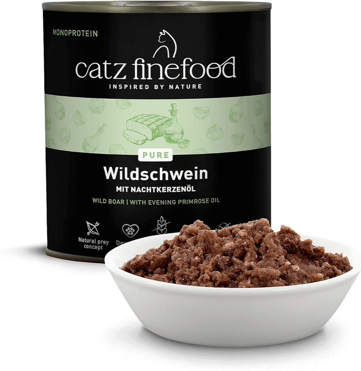 catz finefood Purrrr Wildschwein Monoprotein Katzenfutter nass N° 109, für ernährungssensible Katzen