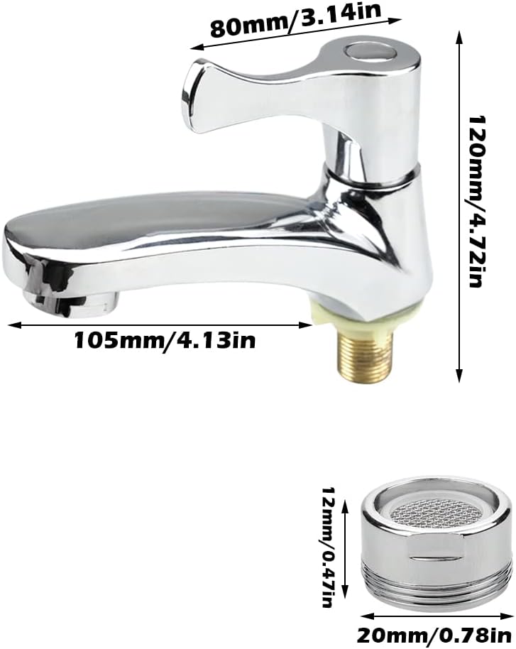 quiodok Einzelne Kaltwasserhahn Küche Waschbecken Wasserhahn Kaltwasser Wasserhahn mit 2 Filter für