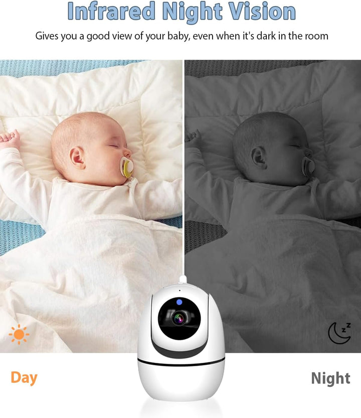 Ade Babyphone mit Kamera 5 Zoll 720P HD IPS-Display Babyphone Kamera 2-Wege-Audio VOX-Modus 300M Rei