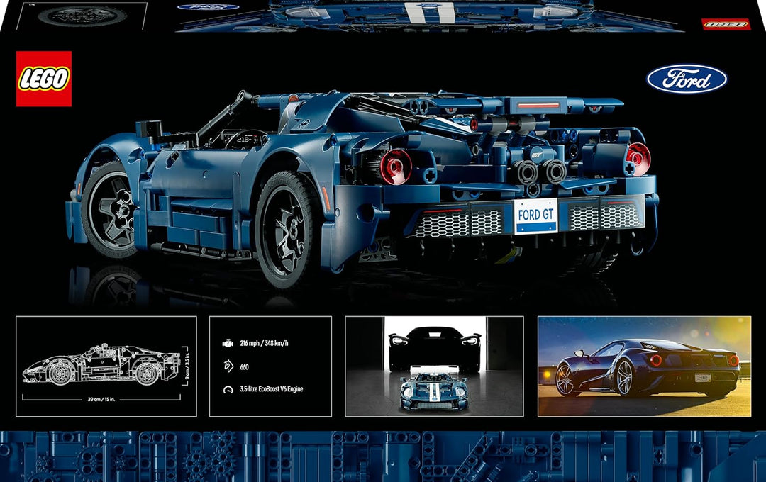 LEGO 42154 Technic Ford GT 2022 Auto-Modellbausatz für Erwachsene, Supercar im Massstab 1:12 mit aut