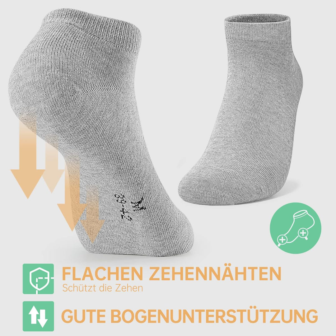 FALARY Sneaker Socken Herren & Damen bio Baumwolle 12 Paar Sneakersocken Kurze Socken Sportsocken Ha