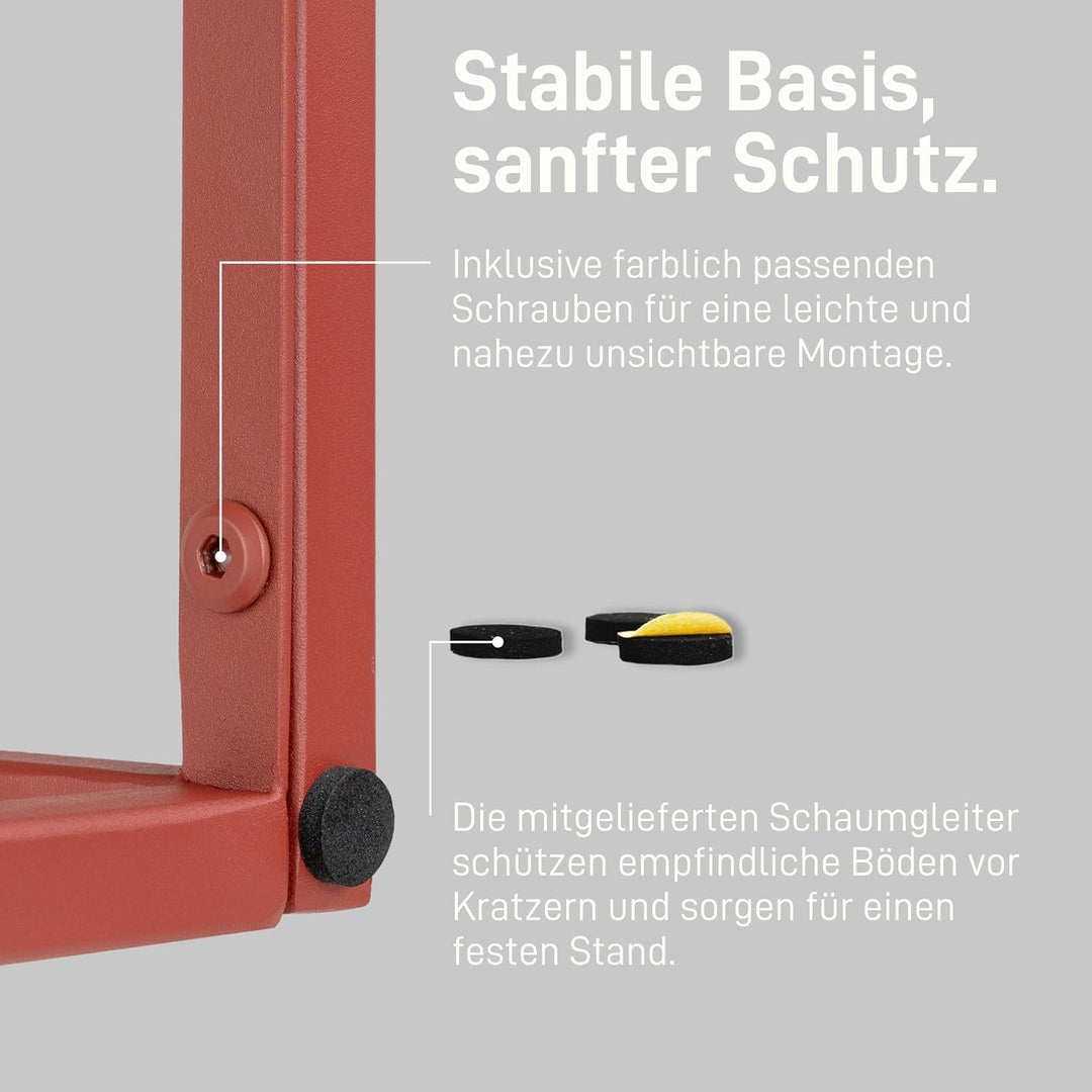 Natural Goods Berlin 1x Pflanzenständer RECHTECK Blumenhocker Metall Rot 70cm - Eckiger Pflanzenstän
