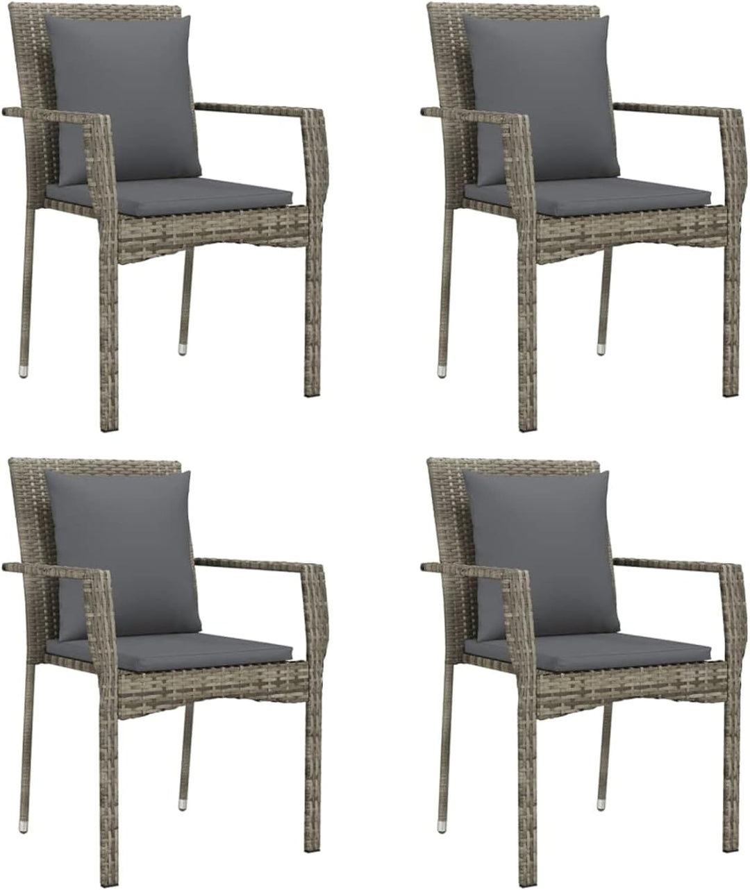 Festnight 5 teilig Garten Sitzgruppe Poly Rattan Gartenmöbel Set 4 Personen Essgruppe Gartentisch mi