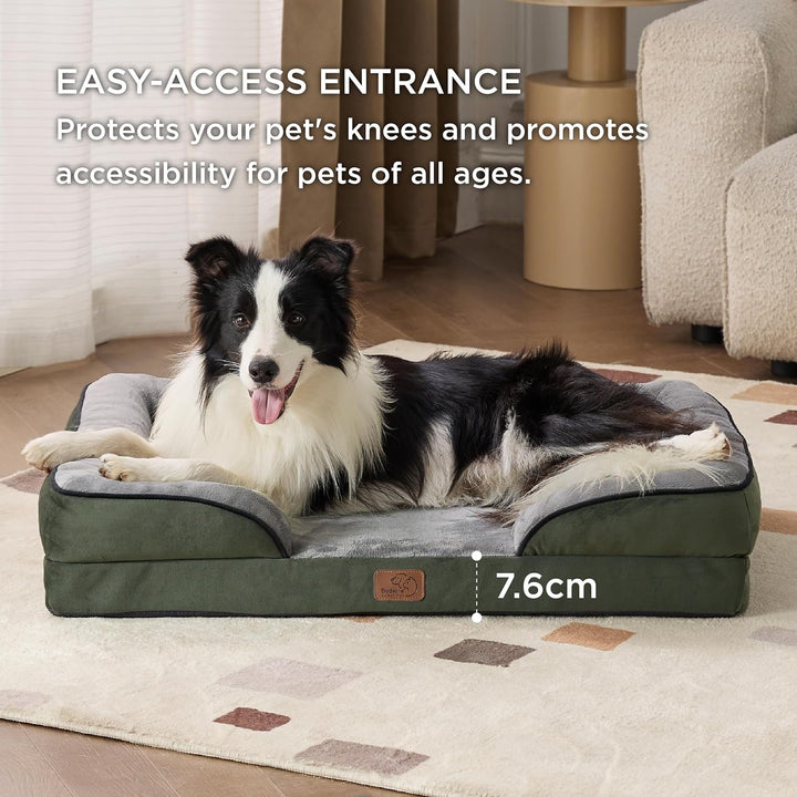 Bedsure orthopädisches Hundebett Ergonomisches Hundesofa - 89x63 cm Hundecouch mit eierförmiger Kist