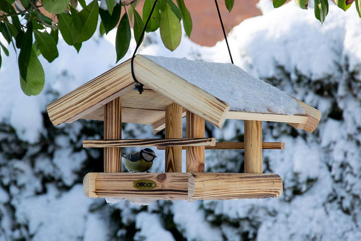 dobar® Green Label 18010FSCe Vogelfutterhaus Quemado hängend - Futterhaus aus Massiv-Holz - Futterst