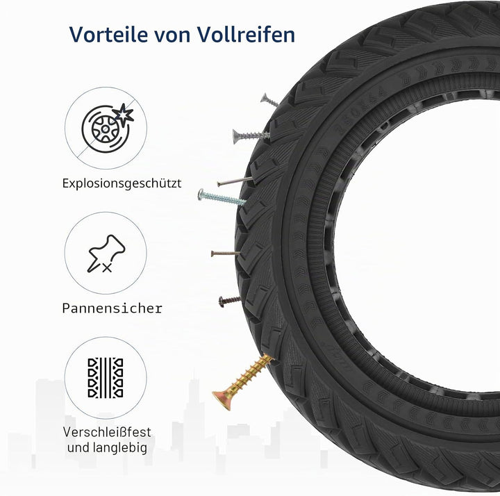 ulip Ersatzreifen für Xiaomi 4 Ultra NAVEE S65C Electric Scooter vorne und hinten 250x64 Schwarz, Sc