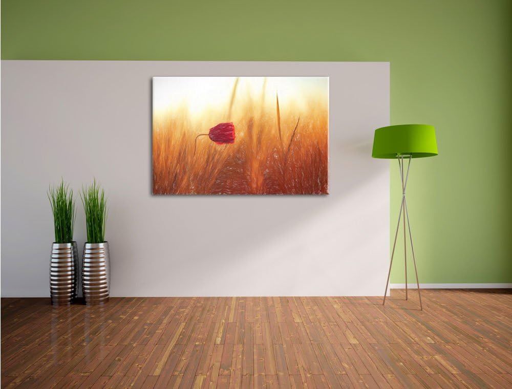 Pixxprint Einzelne rote Rose im Sonnenlicht als Leinwandbild/Grösse: 100x70 cm/Wandbild/Kunstdruck/f