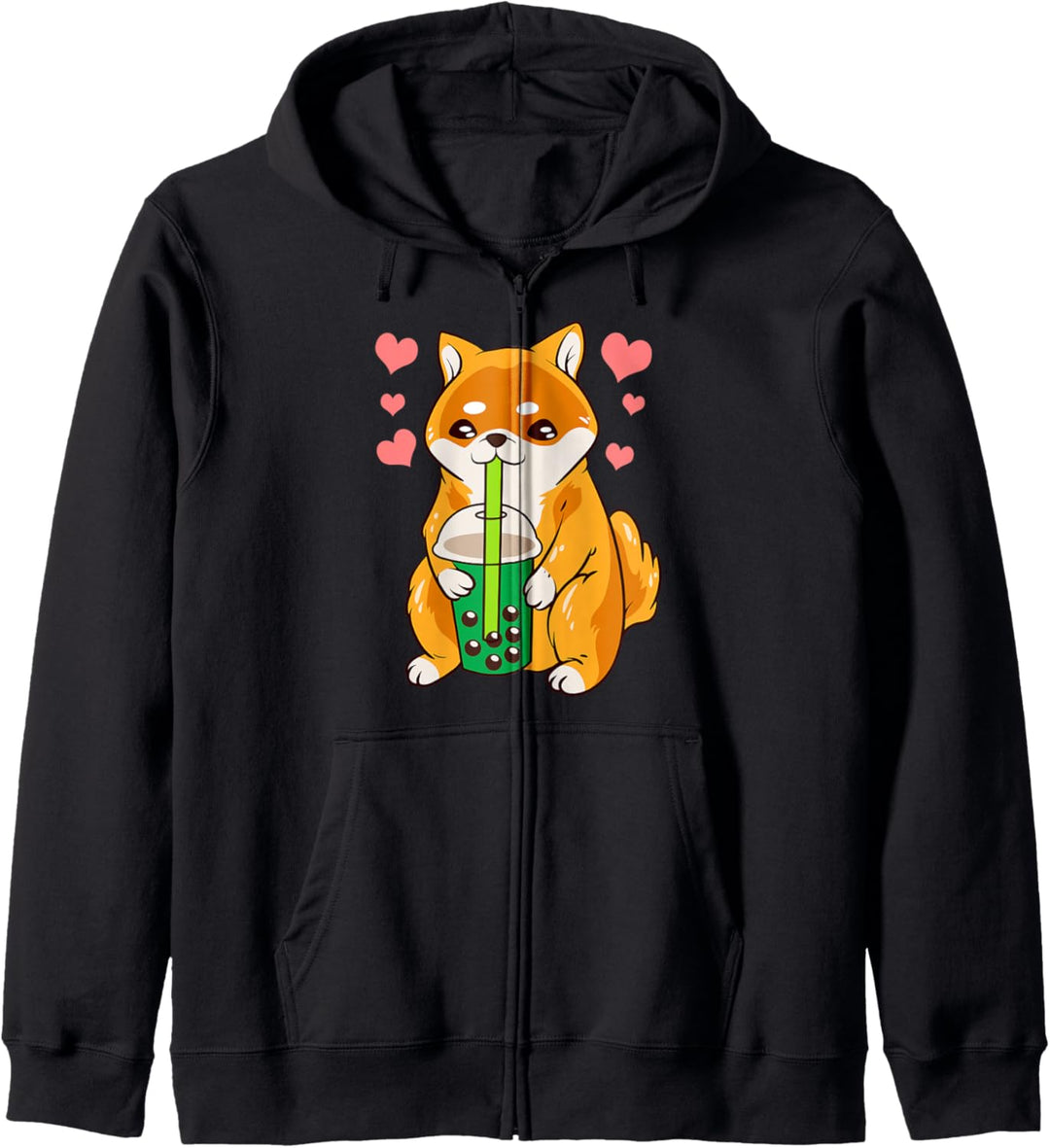 Funny Corgi Bubble Tea Kawaii Corgi Kapuzenjacke