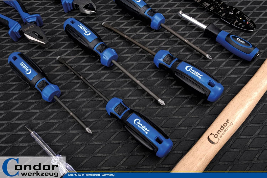 Condor Werkzeug 2156 | Werkzeugkoffer | 156-tlg. | 1/4" + 1/2" | 6-kant 4-32 mm | Werkzeugset mit St