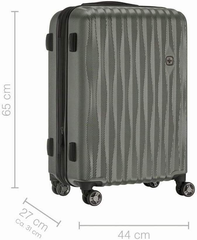 WENGER Energie M Hartschalenkoffer mit 4 Rollen, Trolley, M, 65 (75) l, Sicherheitsschloss, Damen He