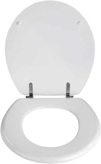 WENKO WC-Sitz Prima Weiss, hochwertiger Toilettensitz im Retro-Style, WC-Deckel inklusive Wandpuffer