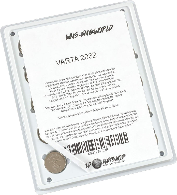 wns-emg-world Big Box Pack VARTA CR2032 Lithium Hochleistungs Knopfzelle 3 Volt, 20 Stück, 20 Stück