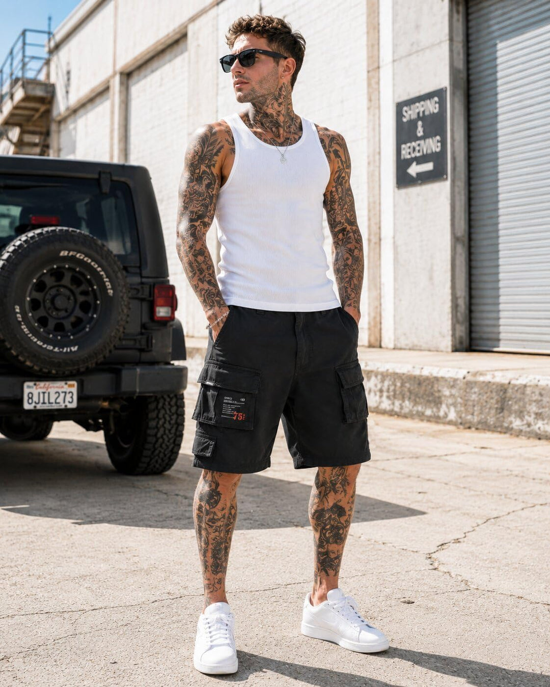 Trooper Cargo Shorts Herren – 100% Baumwolle, Robuste Militär Shorts mit vielen Taschen, Bequeme Out