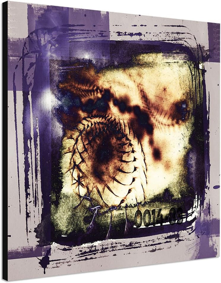 Paul Sinus Art Kunstdruck Abstrakt402_60x60cm Leinwandbild - Gezeitenfieber - lila XXL fertig auf Ke