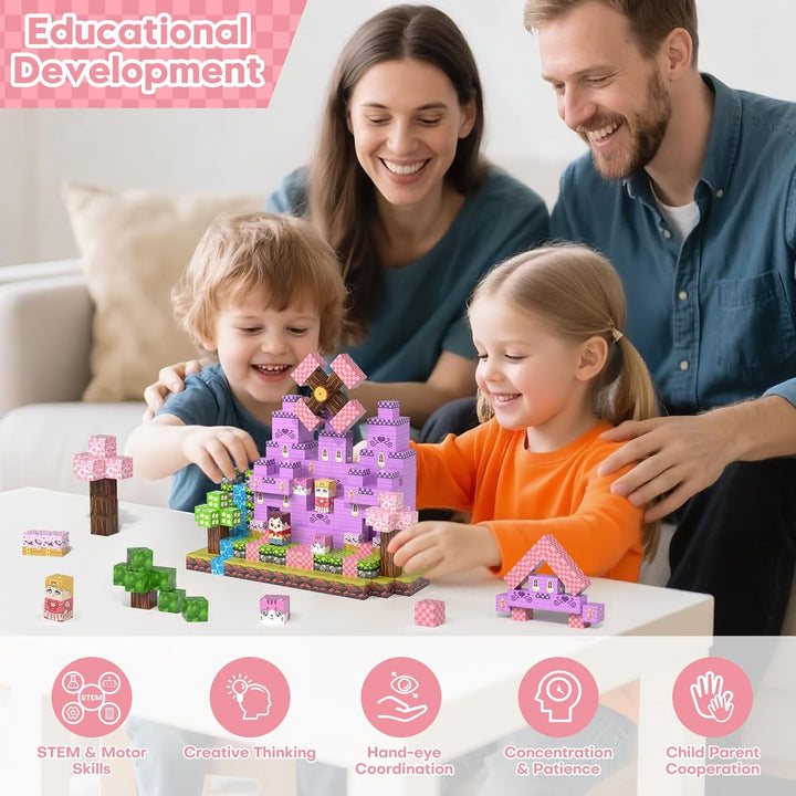 100 Stück Magnetblöcke, Magnetblöcke für Kinder im Alter von 4–8 Jahren, magnetische Würfel-Sets für