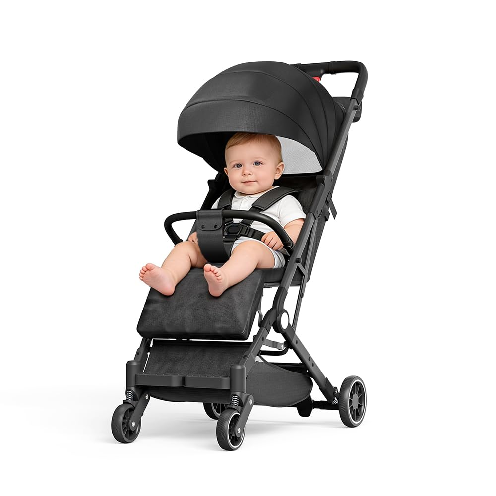 Kinderbuggy, Kinderwagen mit Sonnenschirm, Kinderwagen Zusammenklappbar, Buggy mit Liegefunktion, Ka