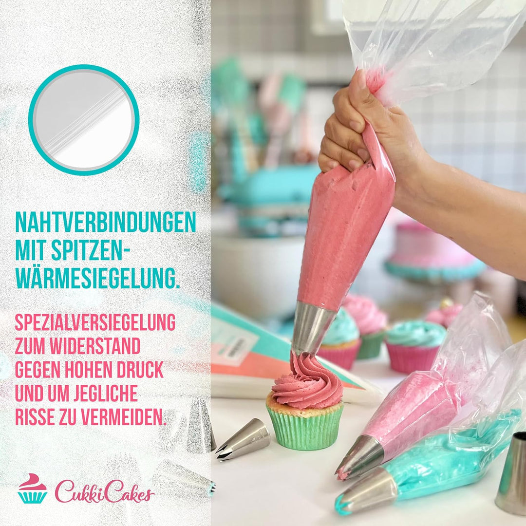 600 Stück Profi Einweg Spritzbeutel (Grösse: 30cm/40cm/47cm/53cm) - 100% Recycelbar - Extra Dick (0.