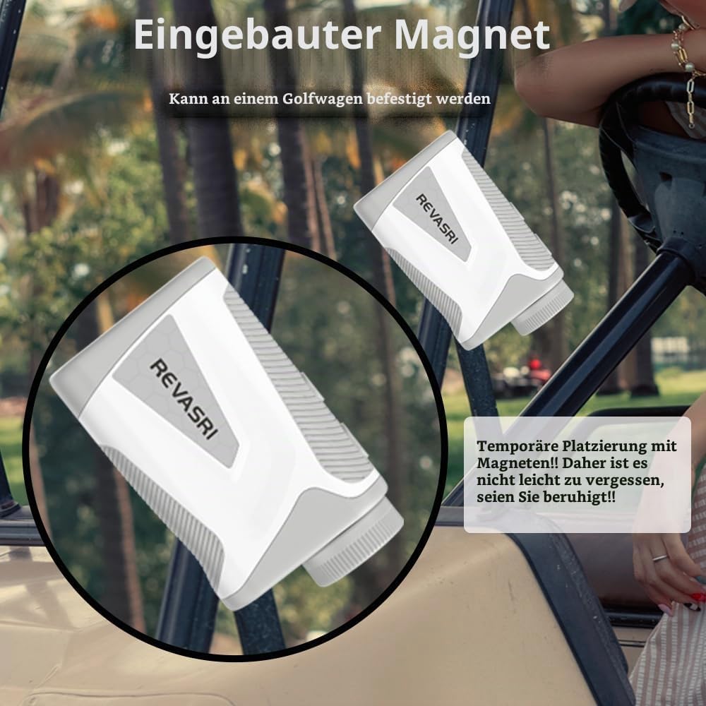 REVASRI Laser-Golf-Entfernungsmesser, 1000 Yards, 6-fache Vergrösserung, Neigungsausgleich, Flaggenv