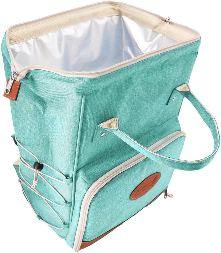 Les Jardins de la Comtesse Picknick-Rucksack für 2 Personen, isoliert, Türkis, 1,5 kg, 31 x 19 x 42