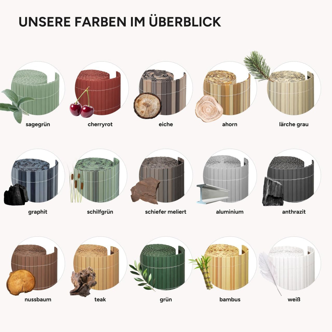 Videx 11205 Balkonverkleidung Rügen 90 x 300 cm Bambus