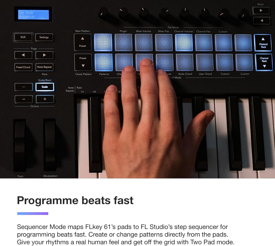 Novation FLkey 61 MIDI-Controller-Keyboard — Nahtlose Integration in FL Studio, mit Akkord- und Skal