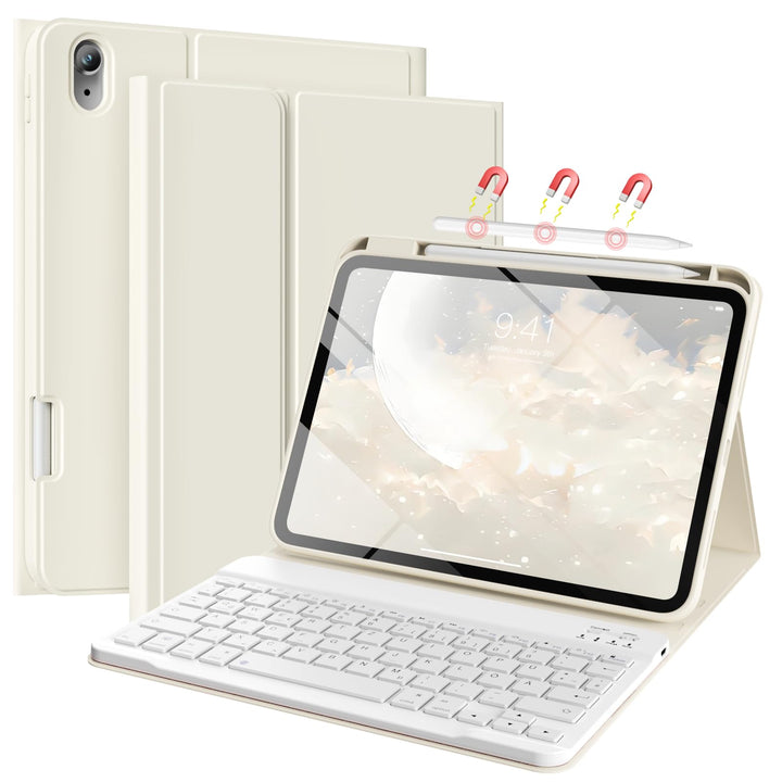 Hülle mit Tastatur für iPad (A16) 11/10 Generation 11/10,9 Zoll 2025/2022, Abnehmbare Kabellose Blue