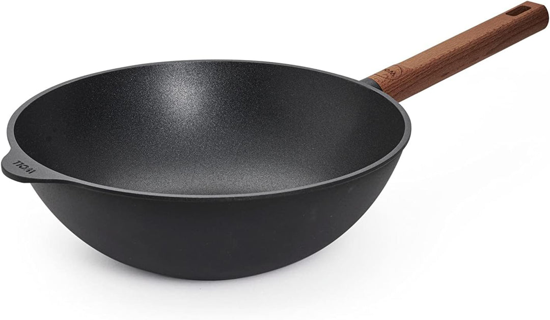 Woll Eco Logic QXR Wok- und Rührpfanne und Rührpfanne - Induktiv -, Ø 28 cm, 10 cm hoch, mit festem
