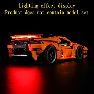 GEAMENT LED Licht-Set Kompatibel mit Lego Lamborghini Huracán Tecnica Orange - Beleuchtungsset für T