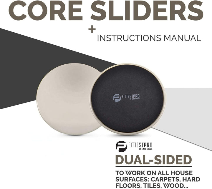 Limm Core Sliders for Working Out - Exercise Sliders Fitness, Stability, Ab, Legs &amp; Full Body (Set o