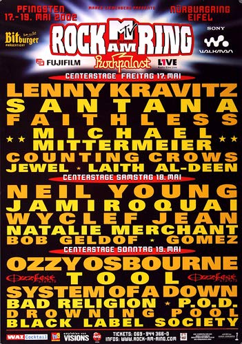 Rock AM Ring & Park - Center Stage, Rock am Ring 2002 » Konzertplakat/Premium Poster | Live Konzert