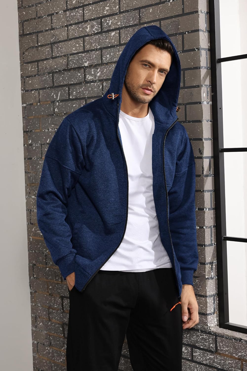 CTU Herren Hoodies Zip Up Langarm Fleece Sweatshirts Hoodies für Männer S-3XL XL Navy, XL Navy