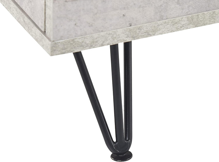 Modernes Sideboard Betonoptik grau /schwarz Holzfaserplatte mit Metall Halston