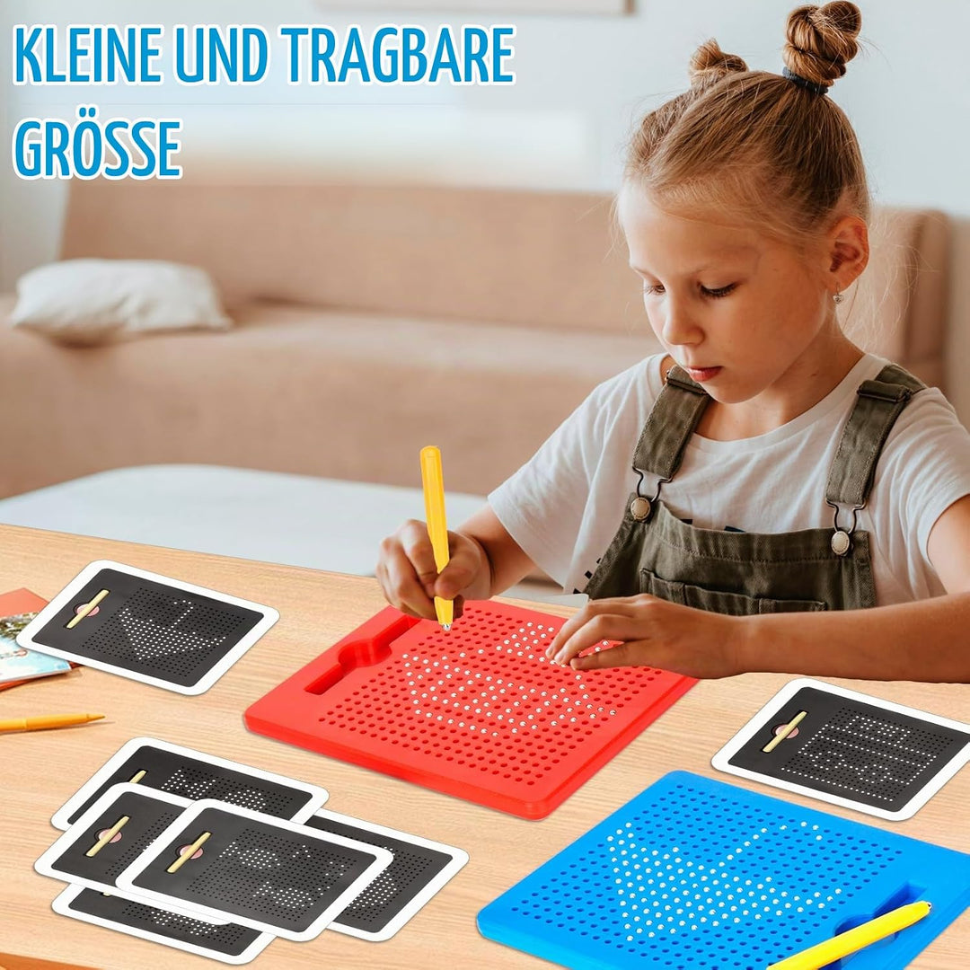 SUPRBIRD 2 Stück Magnetische Zeichenbretter Stahlkugel Kritzel Tafel mit Stift, Magnet Zeichenblock