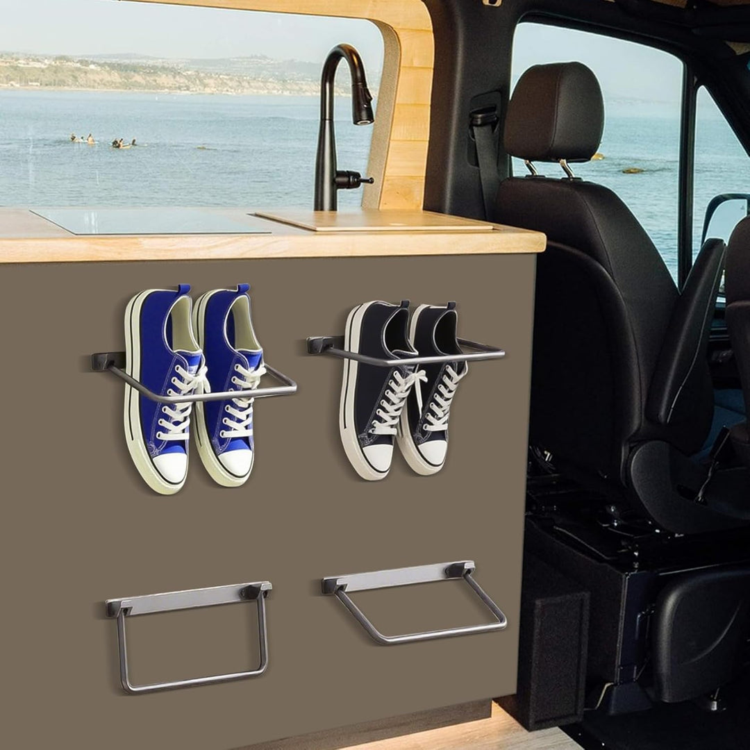 4er-Pack Schuhregal für Wohnmobile – Schuhhalter aus Aluminium für Wohnmobile und Wohnwagen, ultimat