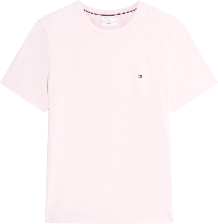 Tommy Hilfiger Herren T-Shirt Kurzarm Stretch Slim Fit Tee Rundhalsausschnitt XXL Pink (Pink Lily),