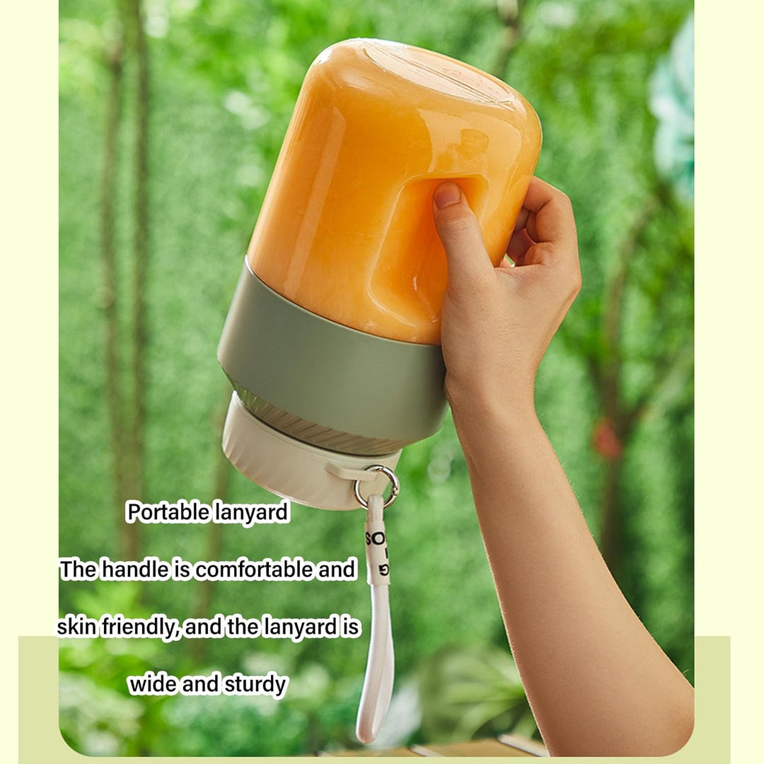 Tragbarer Mixer 1 L, Doppeldeckel Smoothie Maker mit 10 Klingen, USB Wiederaufladbar Kabelloser Blen