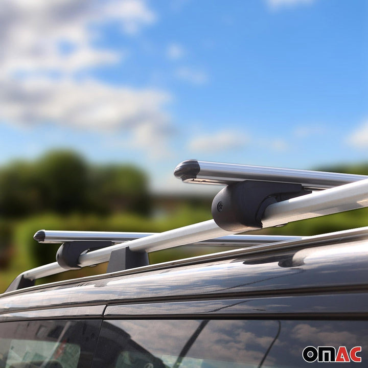 OMAC Dachträger für VW T5 T6 T6.1 Transporter Caravelle Multivan Alu Silber | Querträger, Grundträge